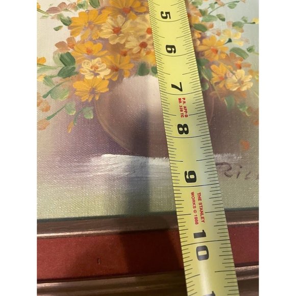 Vintage Original Oil-Acrylic Painting of Flowers-Still Life-on Board in Frame - Picture 11 of 12